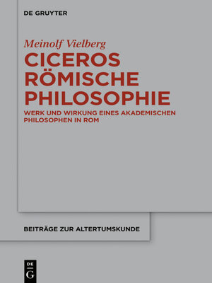 cover image of Ciceros römische Philosophie